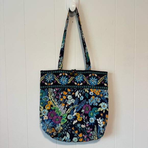 VERA BRADLEY Toggle Tote Bag In Retired Midnight Blue Pattern - Picture 1 of 8